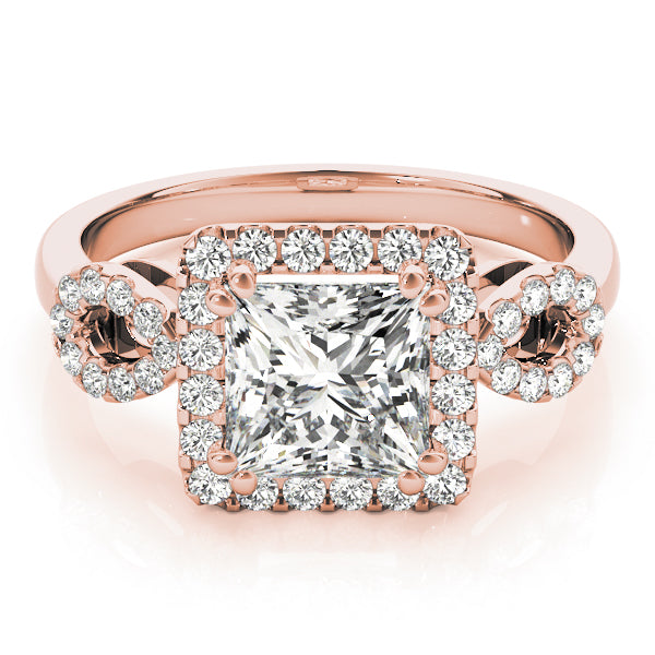 Enchanted Halo Princess Diamond Engagement Ring — 9K/18K Gold & Platinum