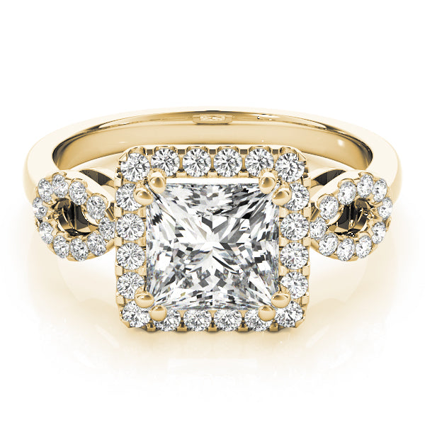 Enchanted Halo Princess Diamond Engagement Ring — 9K/18K Gold & Platinum