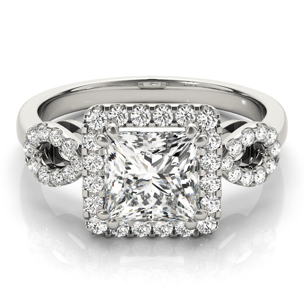 Enchanted Halo Princess Diamond Engagement Ring — 9K/18K Gold & Platinum