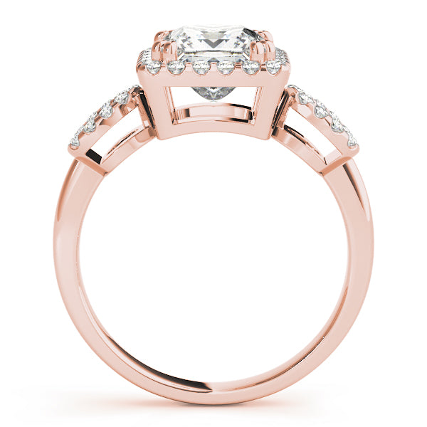 Enchanted Halo Princess Diamond Engagement Ring — 9K/18K Gold & Platinum