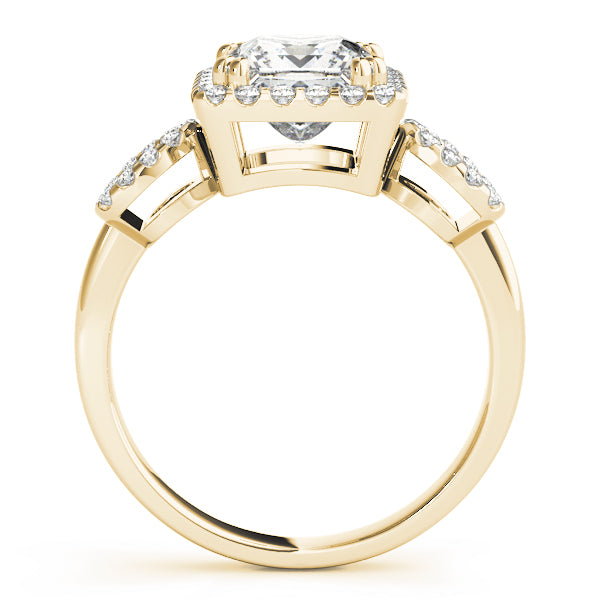Enchanted Halo Princess Diamond Engagement Ring — 9K/18K Gold & Platinum