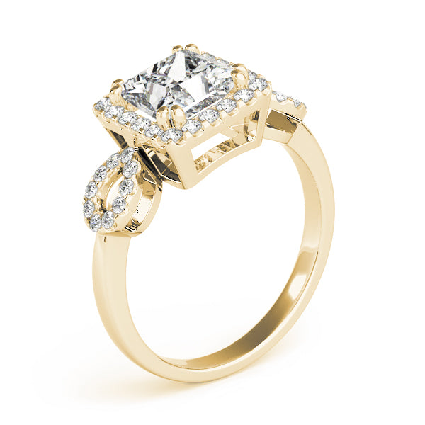 Enchanted Halo Princess Diamond Engagement Ring — 9K/18K Gold & Platinum