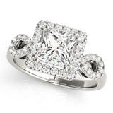 Enchanted Halo Princess Diamond Engagement Ring — 9K/18K Gold & Platinum