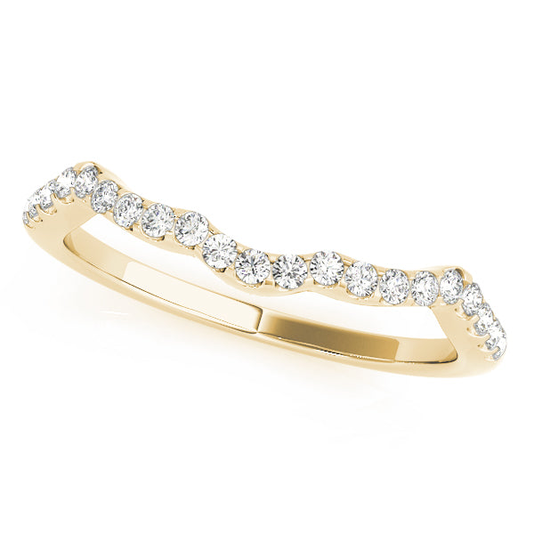 Prong Set Curved Half Eternity Ring in Gold & Platinum