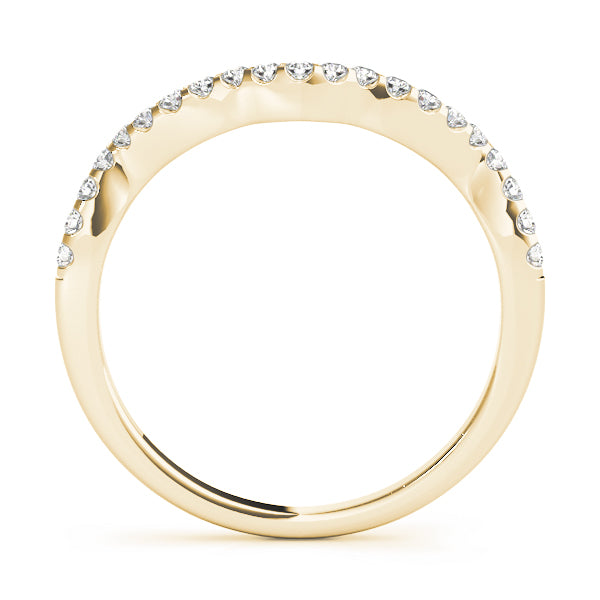 Prong Set Curved Half Eternity Ring in Gold & Platinum