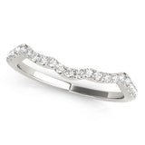 Prong Set Curved Half Eternity Ring in Gold & Platinum