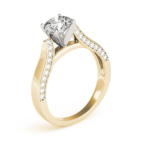 Devoted Remounts Any Shape Round Diamond Engagement Ring — 9K/18K Gold & Platinum