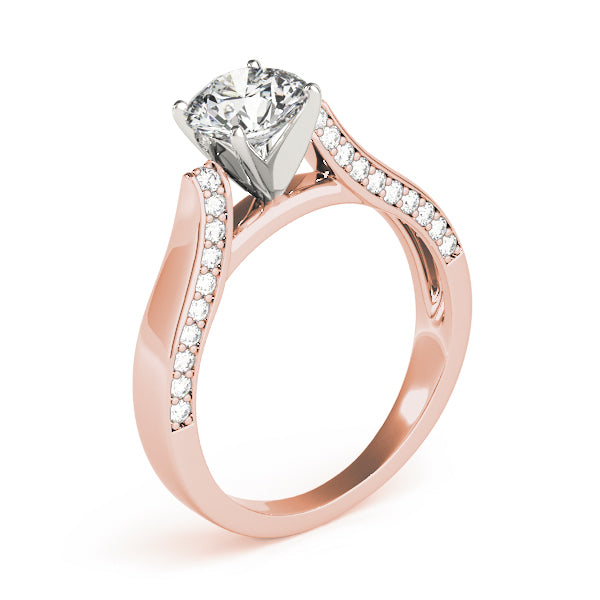 Devoted Remounts Any Shape Round Diamond Engagement Ring — 9K/18K Gold & Platinum