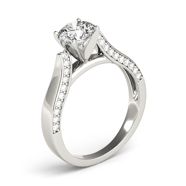 Devoted Remounts Any Shape Round Diamond Engagement Ring — 9K/18K Gold & Platinum