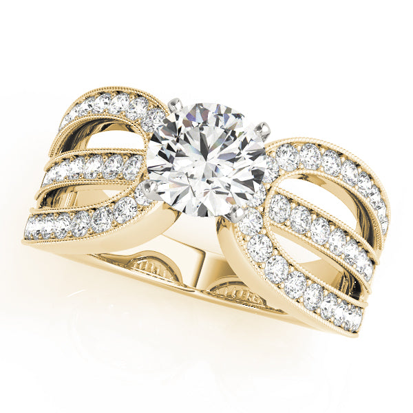 Adored Multi-Row Round Diamond Engagement Ring — 9K/18K Gold & Platinum