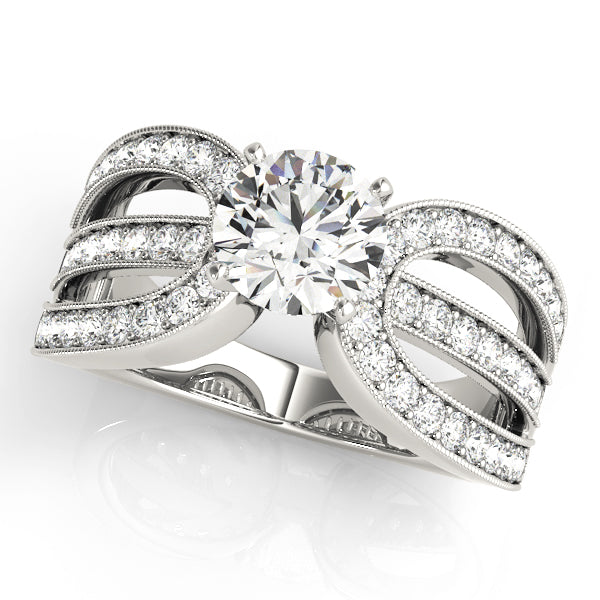 Adored Multi-Row Round Diamond Engagement Ring — 9K/18K Gold & Platinum