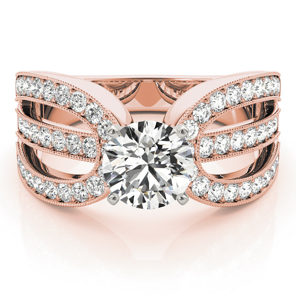 Adored Multi-Row Round Diamond Engagement Ring — 9K/18K Gold & Platinum