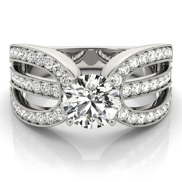 Adored Multi-Row Round Diamond Engagement Ring — 9K/18K Gold & Platinum