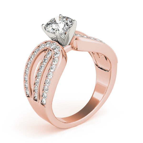 Adored Multi-Row Round Diamond Engagement Ring — 9K/18K Gold & Platinum
