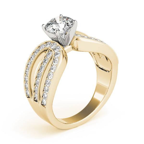 Adored Multi-Row Round Diamond Engagement Ring — 9K/18K Gold & Platinum