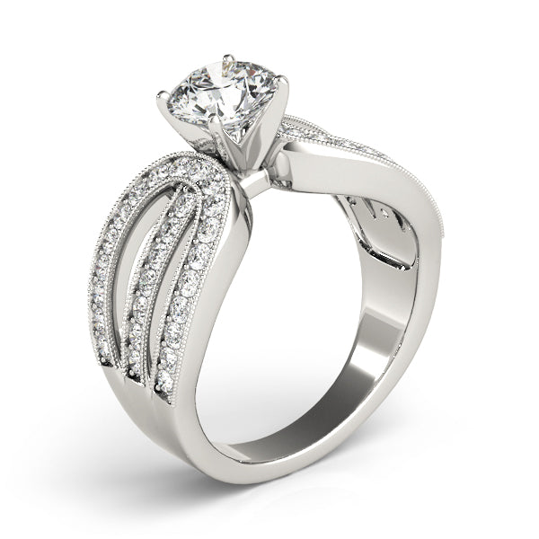 Adored Multi-Row Round Diamond Engagement Ring — 9K/18K Gold & Platinum