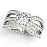Adored Multi-Row Round Diamond Engagement Ring — 9K/18K Gold & Platinum