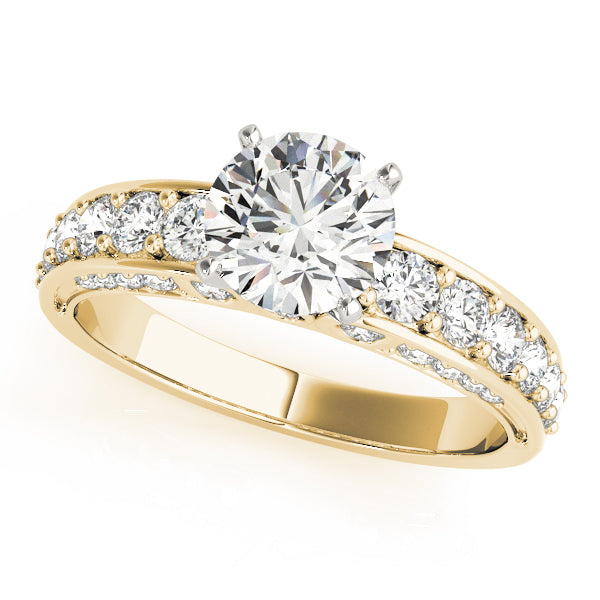 Resplendent Multi-Row Round Diamond Engagement Ring — 9K/18K Gold & Platinum