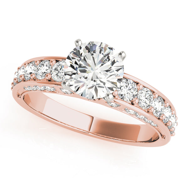 Resplendent Multi-Row Round Diamond Engagement Ring — 9K/18K Gold & Platinum