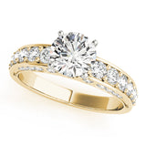 Resplendent Multi-Row Round Diamond Engagement Ring — 9K/18K Gold & Platinum