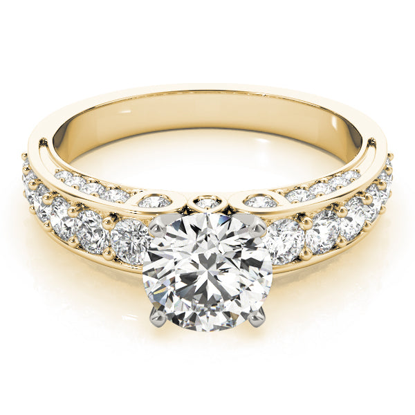 Resplendent Multi-Row Round Diamond Engagement Ring — 9K/18K Gold & Platinum