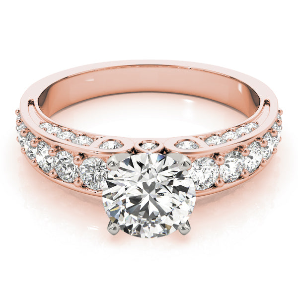 Resplendent Multi-Row Round Diamond Engagement Ring — 9K/18K Gold & Platinum