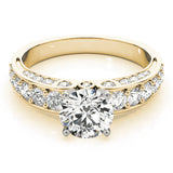 Resplendent Multi-Row Round Diamond Engagement Ring — 9K/18K Gold & Platinum