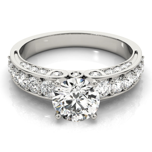 Resplendent Multi-Row Round Diamond Engagement Ring — 9K/18K Gold & Platinum