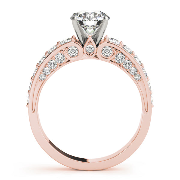 Resplendent Multi-Row Round Diamond Engagement Ring — 9K/18K Gold & Platinum