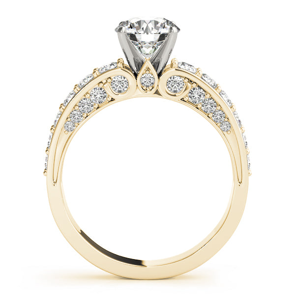 Resplendent Multi-Row Round Diamond Engagement Ring — 9K/18K Gold & Platinum