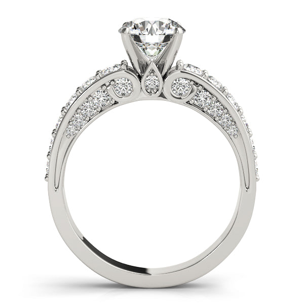 Resplendent Multi-Row Round Diamond Engagement Ring — 9K/18K Gold & Platinum