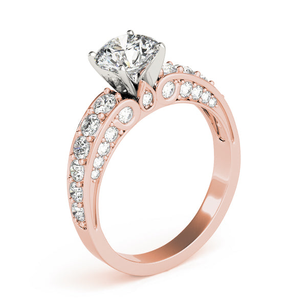 Resplendent Multi-Row Round Diamond Engagement Ring — 9K/18K Gold & Platinum