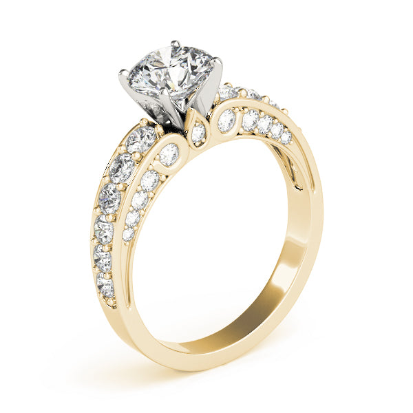 Resplendent Multi-Row Round Diamond Engagement Ring — 9K/18K Gold & Platinum