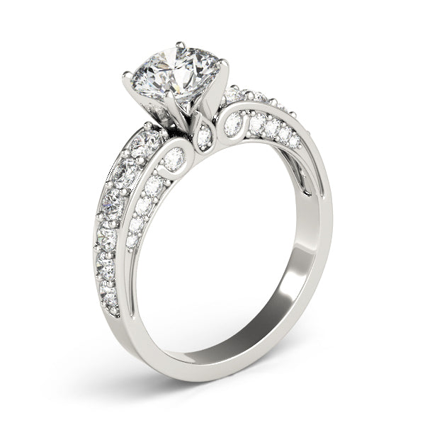 Resplendent Multi-Row Round Diamond Engagement Ring — 9K/18K Gold & Platinum