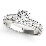 Resplendent Multi-Row Round Diamond Engagement Ring — 9K/18K Gold & Platinum