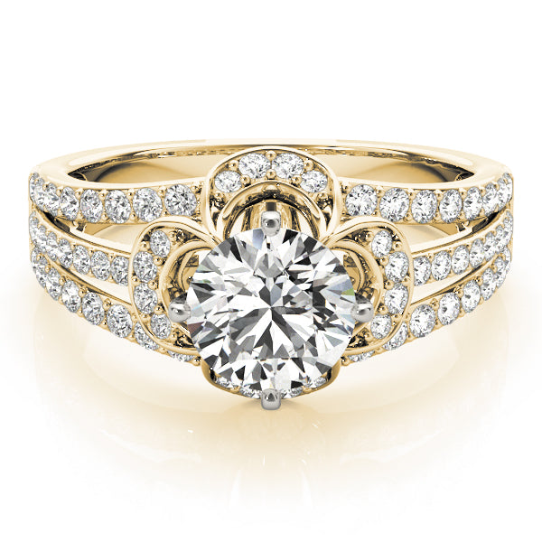 Cherished Multi-Row Round Diamond Engagement Ring — 9K/18K Gold & Platinum