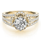 Cherished Multi-Row Round Diamond Engagement Ring — 9K/18K Gold & Platinum