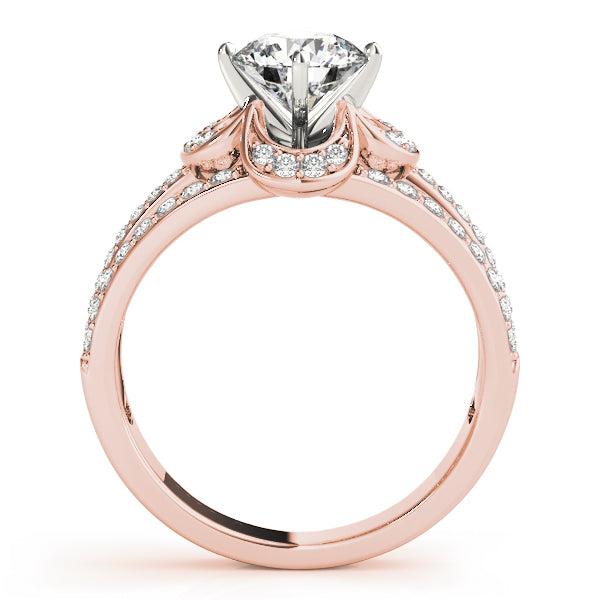 Cherished Multi-Row Round Diamond Engagement Ring — 9K/18K Gold & Platinum