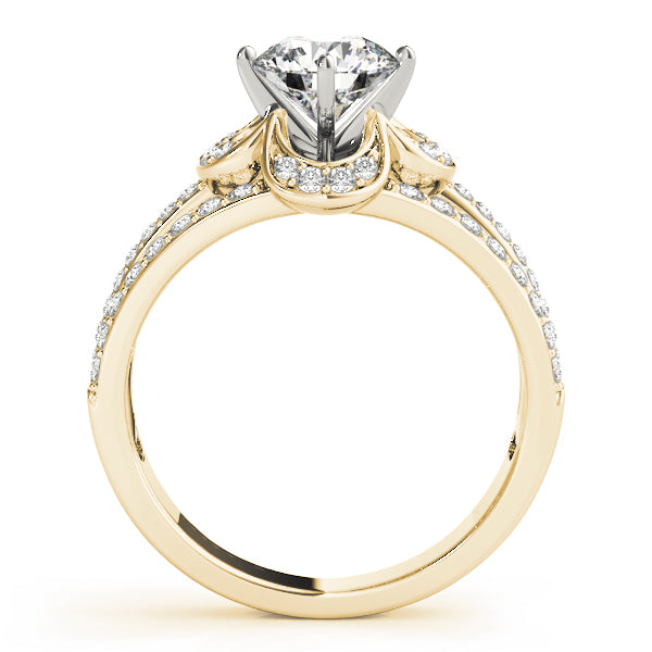 Cherished Multi-Row Round Diamond Engagement Ring — 9K/18K Gold & Platinum