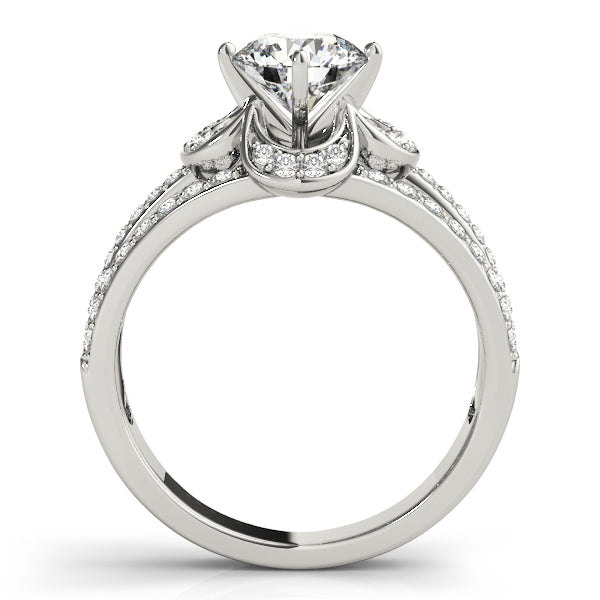 Cherished Multi-Row Round Diamond Engagement Ring — 9K/18K Gold & Platinum