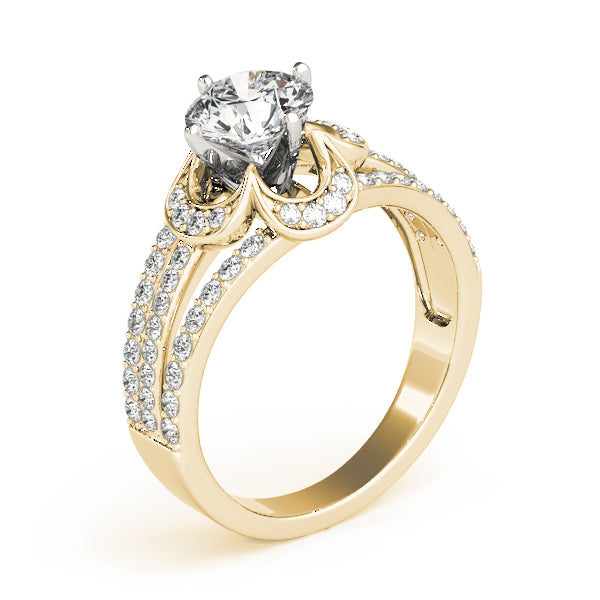 Cherished Multi-Row Round Diamond Engagement Ring — 9K/18K Gold & Platinum