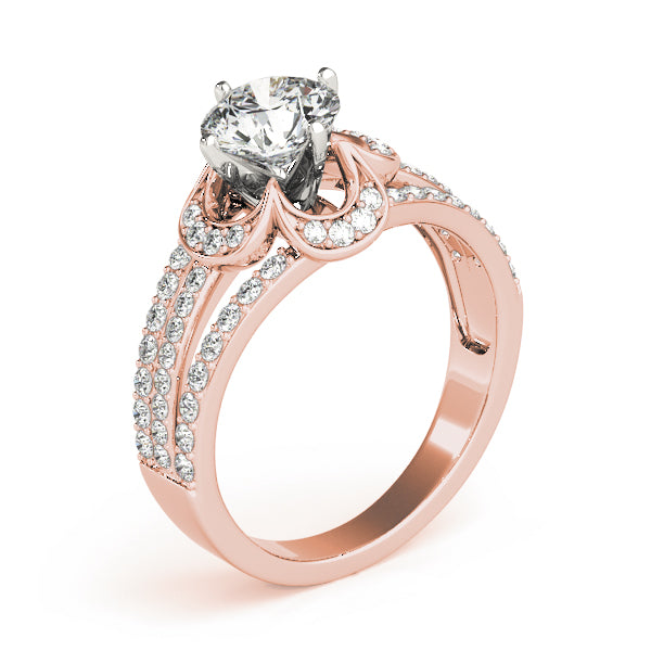 Cherished Multi-Row Round Diamond Engagement Ring — 9K/18K Gold & Platinum