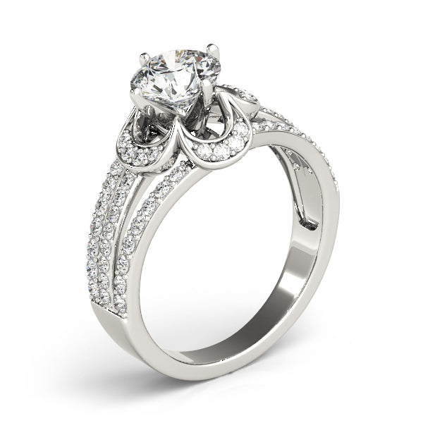 Cherished Multi-Row Round Diamond Engagement Ring — 9K/18K Gold & Platinum