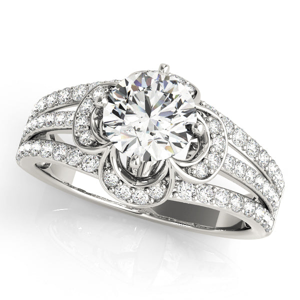 Cherished Multi-Row Round Diamond Engagement Ring — 9K/18K Gold & Platinum