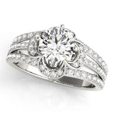 Cherished Multi-Row Round Diamond Engagement Ring — 9K/18K Gold & Platinum