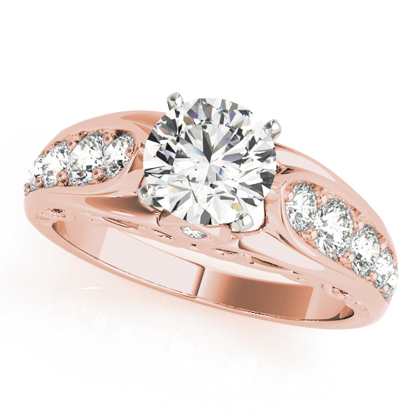 Noble Prong-Set Round Diamond Engagement Ring — 9K/18K Gold & Platinum
