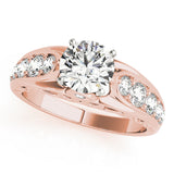 Noble Prong-Set Round Diamond Engagement Ring — 9K/18K Gold & Platinum
