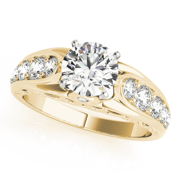 Noble Prong-Set Round Diamond Engagement Ring — 9K/18K Gold & Platinum
