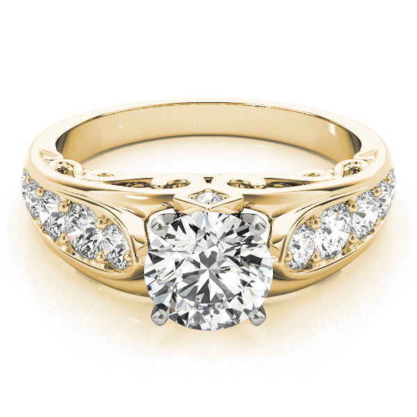 Noble Prong-Set Round Diamond Engagement Ring — 9K/18K Gold & Platinum