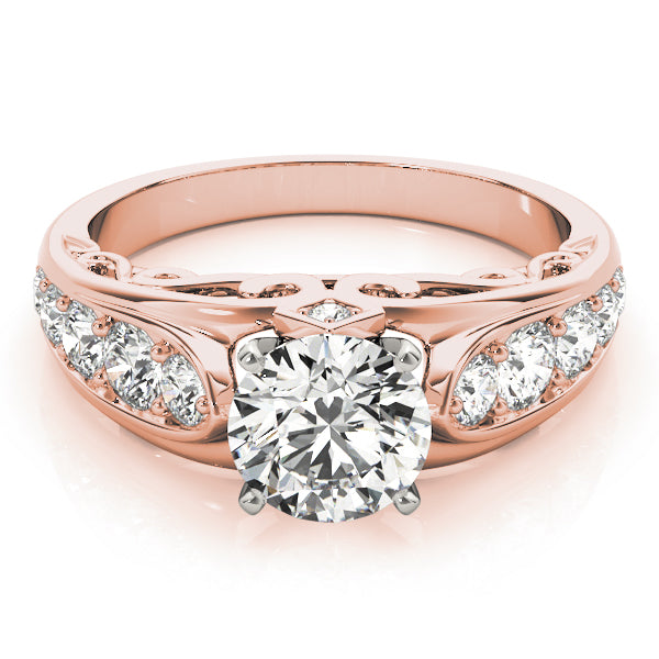 Noble Prong-Set Round Diamond Engagement Ring — 9K/18K Gold & Platinum